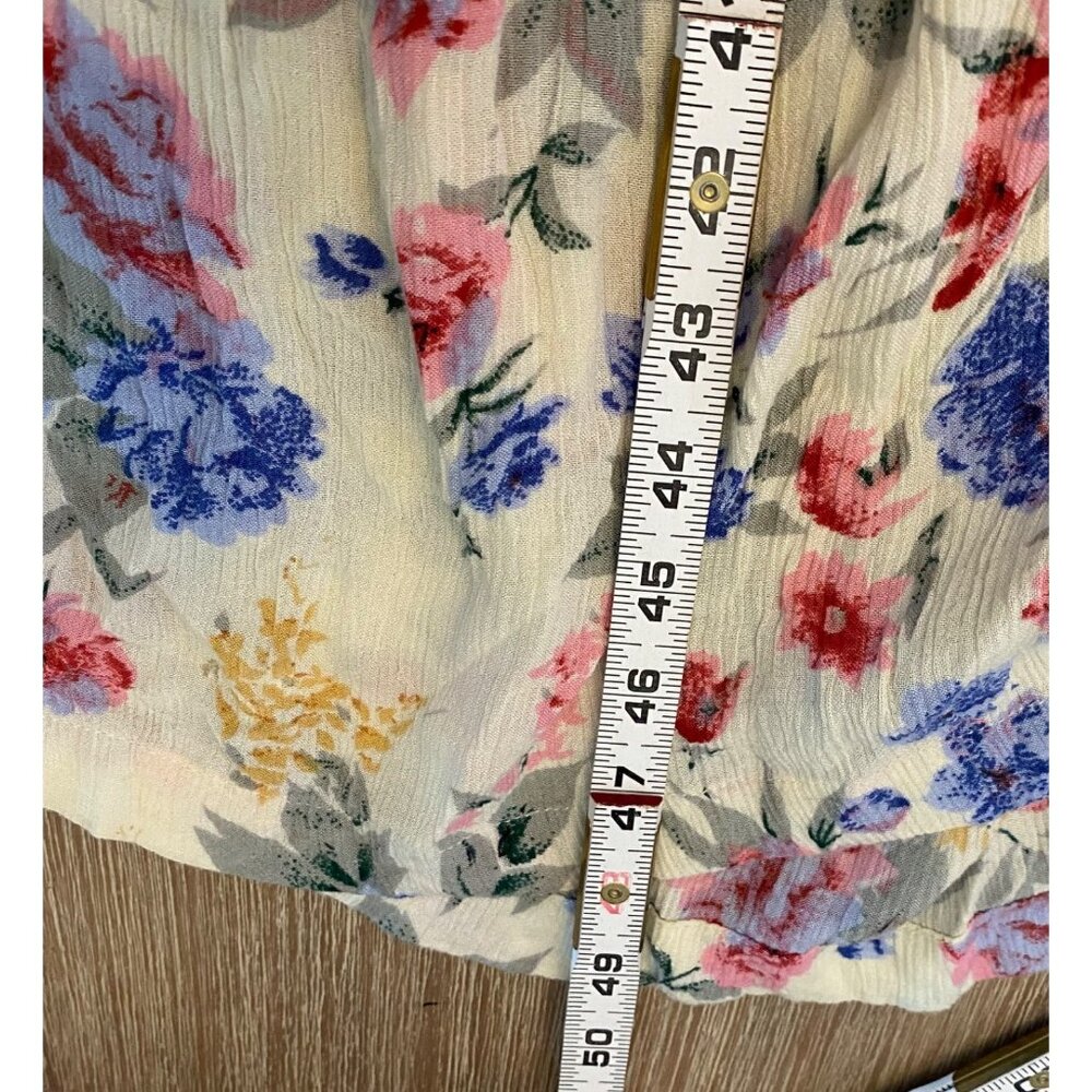 Erika Taylor Intimates Dress Multicolor Sz M Button Down Crinkle Floral VTG - Picture 10 of 10